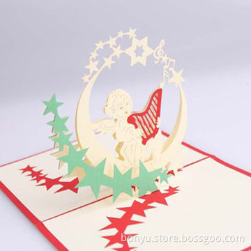 Customized greeting card, made of 300g art paper and 3D structure